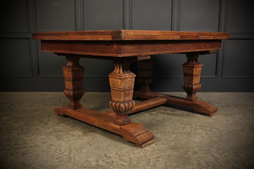 SOLID OAK PARQUETRY TOP EXTENDING DINING TABLE - ADDITIONAL PHOTO 10