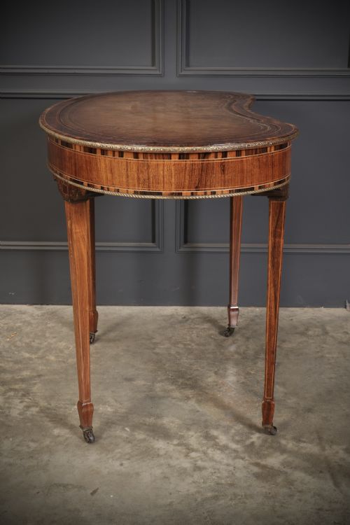 EXCEPTIONAL QUALITY ROSEWOOD COROMANDEL KIDNEY SHAPED WRITING TABLE - ADDITIONAL PHOTO 15