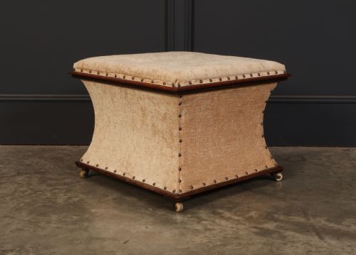 REGENCY MAHOGANY BOX OTTOMAN - ADDITIONAL PHOTO 2