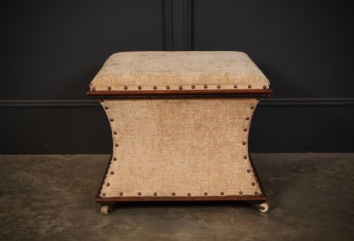 REGENCY MAHOGANY BOX OTTOMAN - ADDITIONAL PHOTO 3