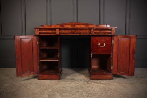 FLAME MAHOGANY PEDESTAL SIDEBOARD - ADDITIONAL PHOTO 2