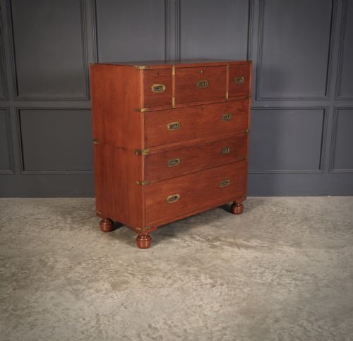 GENUINE VICTORIAN TEAK MILITARY SECRETAIRE CHEST - ADDITIONAL PHOTO 5