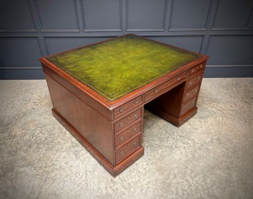 LARGE VICTORIAN MAHOGANY PARTNERS DESK - ADDITIONAL PHOTO 3