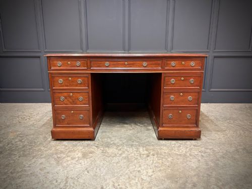 LARGE VICTORIAN MAHOGANY PARTNERS DESK - ADDITIONAL PHOTO 6