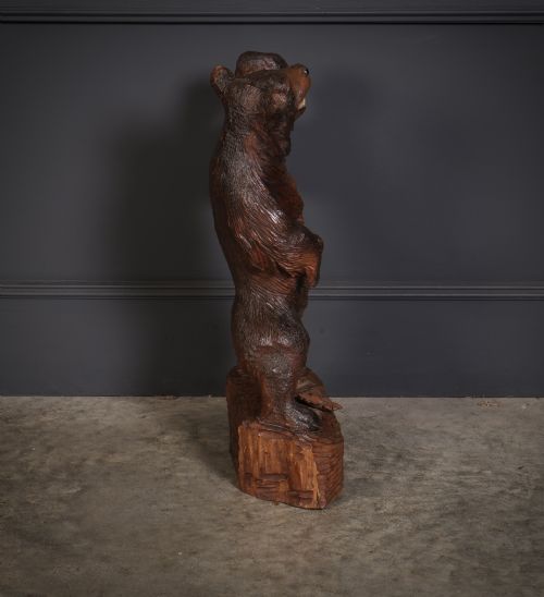 CARVED WOOD BLACK FOREST BEAR LAMP - ADDITIONAL PHOTO 6