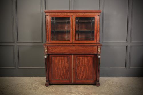 REGENCY MAHOGANY SECRTAIRE BOOKCASE - ADDITIONAL PHOTO 1