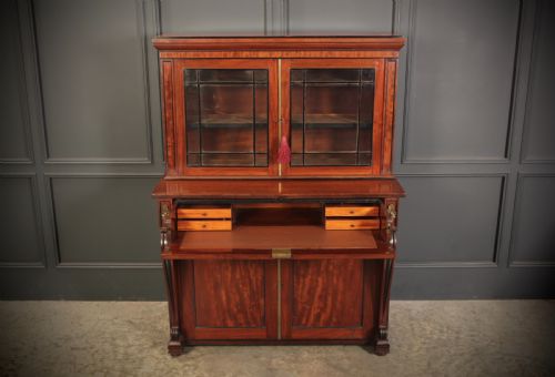 REGENCY MAHOGANY SECRTAIRE BOOKCASE - ADDITIONAL PHOTO 3