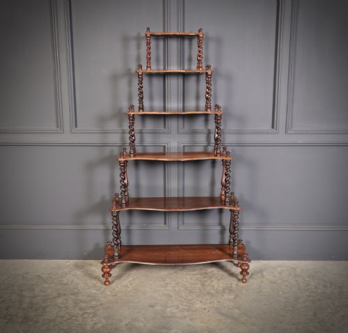 VICTORIAN ROSEWOOD SIX TIER WHATNOT STAND - ADDITIONAL PHOTO 4