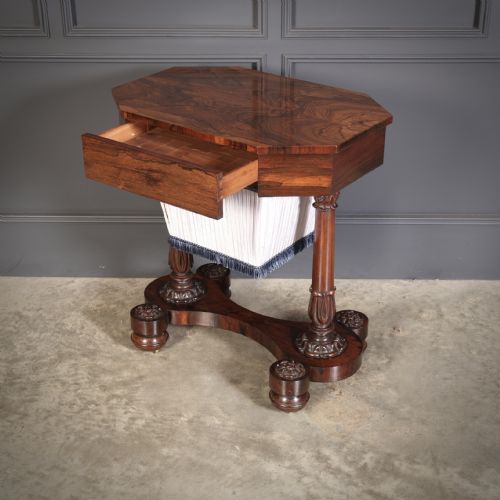 WILLIAM IV ROSEWOOD SEWING TABLE - ADDITIONAL PHOTO 2
