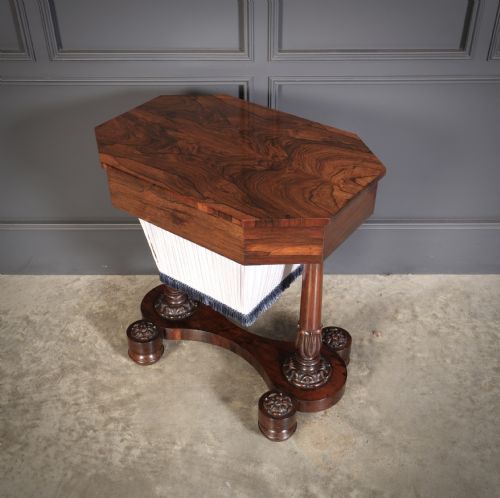 WILLIAM IV ROSEWOOD SEWING TABLE - ADDITIONAL PHOTO 6
