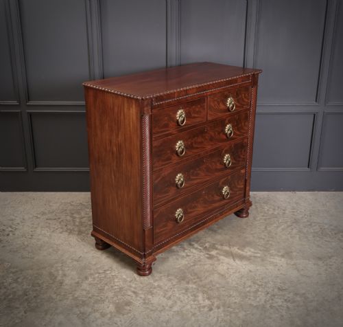 ANTIQUE FLAME MAHOGANY SCOTTISH CHEST - ADDITIONAL PHOTO 1
