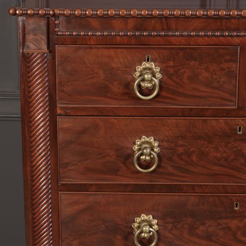 ANTIQUE FLAME MAHOGANY SCOTTISH CHEST - ADDITIONAL PHOTO 5