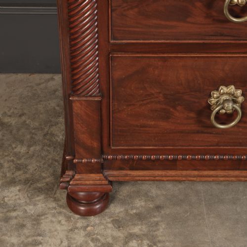 ANTIQUE FLAME MAHOGANY SCOTTISH CHEST - ADDITIONAL PHOTO 6