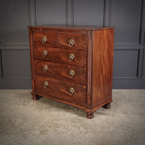 ANTIQUE FLAME MAHOGANY SCOTTISH CHEST - ADDITIONAL PHOTO 8