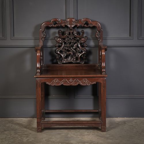PAIR OF CHINESE HONGMU THRONE CHAIRS - ADDITIONAL PHOTO 5