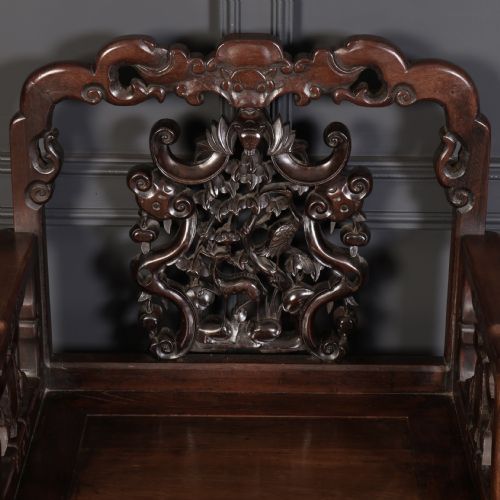 PAIR OF CHINESE HONGMU THRONE CHAIRS - ADDITIONAL PHOTO 6