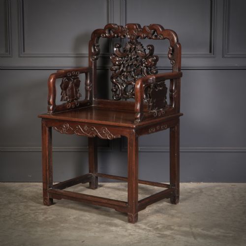 PAIR OF CHINESE HONGMU THRONE CHAIRS - ADDITIONAL PHOTO 7