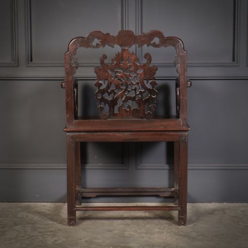 PAIR OF CHINESE HONGMU THRONE CHAIRS - ADDITIONAL PHOTO 9