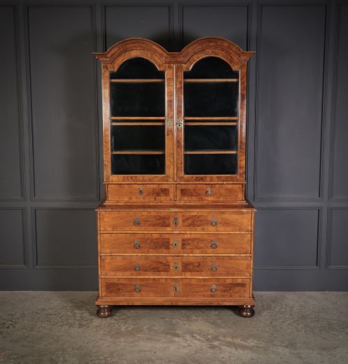fig 1. 18th Century Walnut Glazed Bookcase