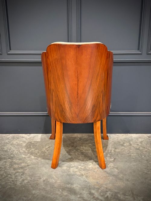 PAIR OF ART DECO WALNUT LEATHER CHAIRS - ADDITIONAL PHOTO 9