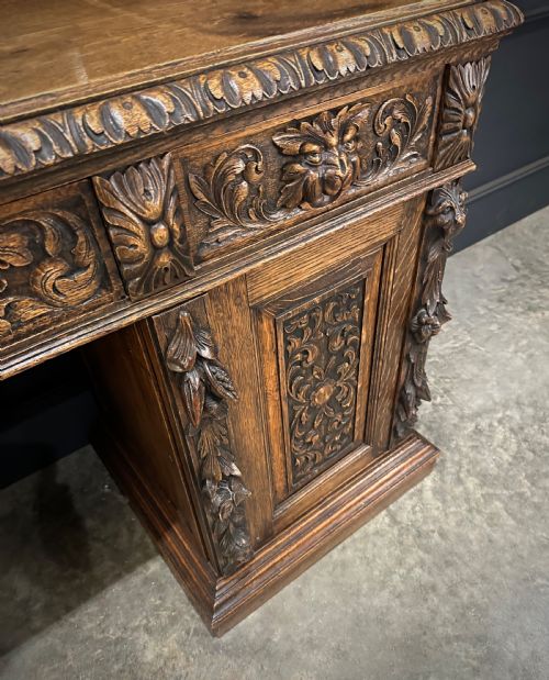 CARVED OAK SIDEBOARD - ADDITIONAL PHOTO 8