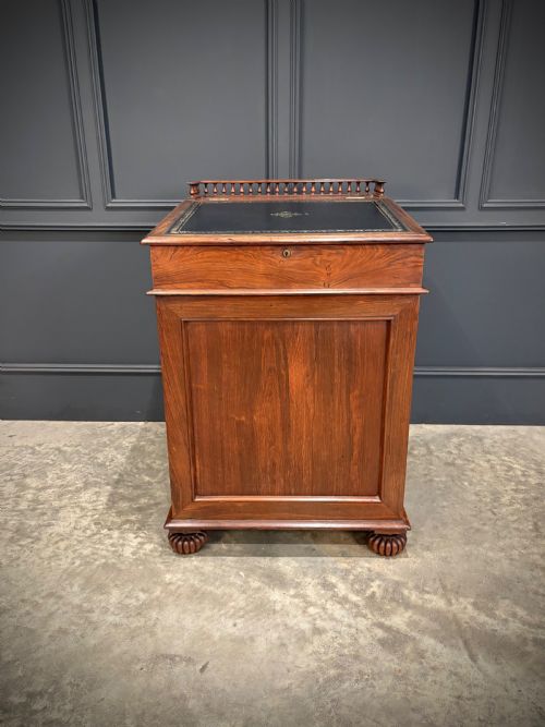 LARGE 19TH CENTURY ROSEWOOD DAVENPORT DESK - ADDITIONAL PHOTO 4