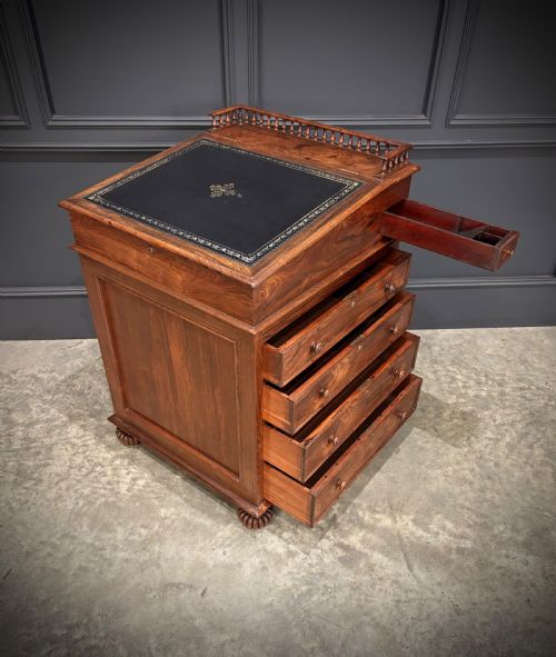 LARGE 19TH CENTURY ROSEWOOD DAVENPORT DESK - ADDITIONAL PHOTO 10
