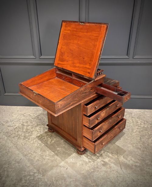 LARGE 19TH CENTURY ROSEWOOD DAVENPORT DESK - ADDITIONAL PHOTO 13