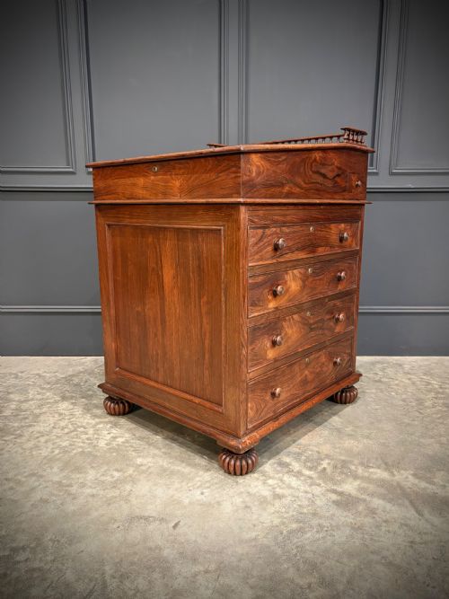LARGE 19TH CENTURY ROSEWOOD DAVENPORT DESK - ADDITIONAL PHOTO 14