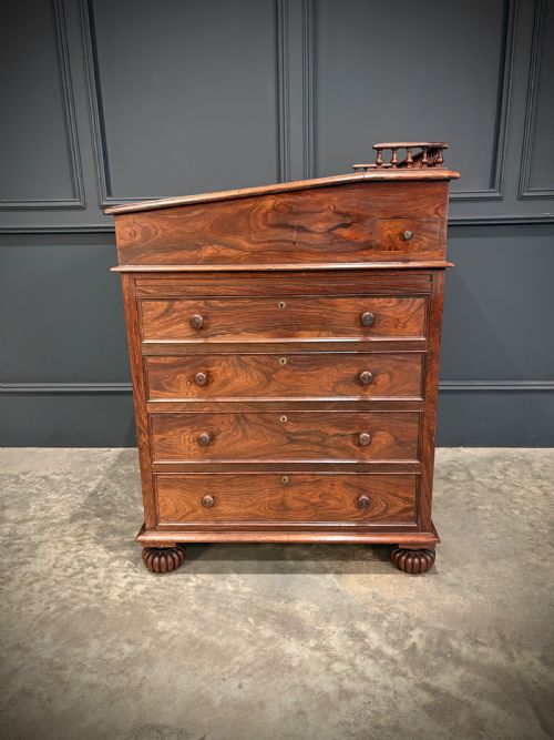 LARGE 19TH CENTURY ROSEWOOD DAVENPORT DESK - ADDITIONAL PHOTO 15