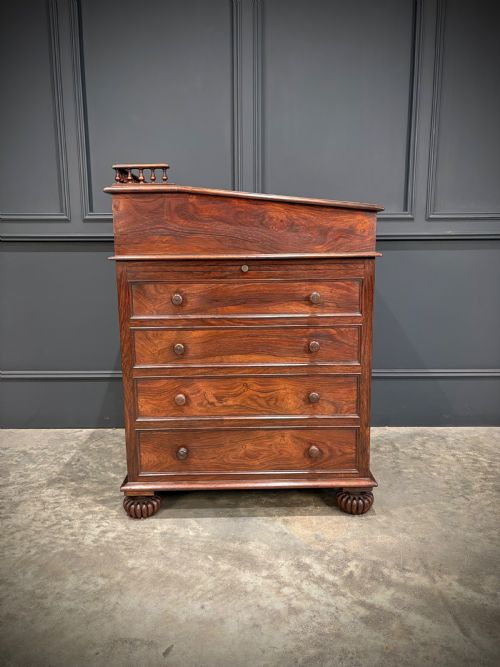 LARGE 19TH CENTURY ROSEWOOD DAVENPORT DESK - ADDITIONAL PHOTO 18