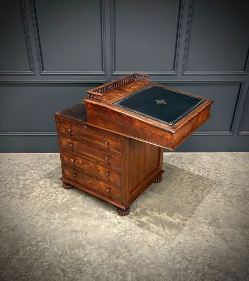LARGE 19TH CENTURY ROSEWOOD DAVENPORT DESK - ADDITIONAL PHOTO 22