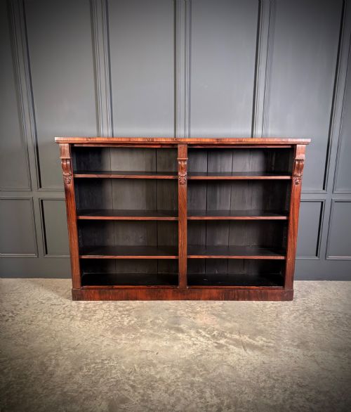 VICTORIAN ROSEWOOD OPEN BOOKCASE - ADDITIONAL PHOTO 2