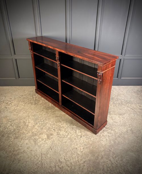 VICTORIAN ROSEWOOD OPEN BOOKCASE - ADDITIONAL PHOTO 4