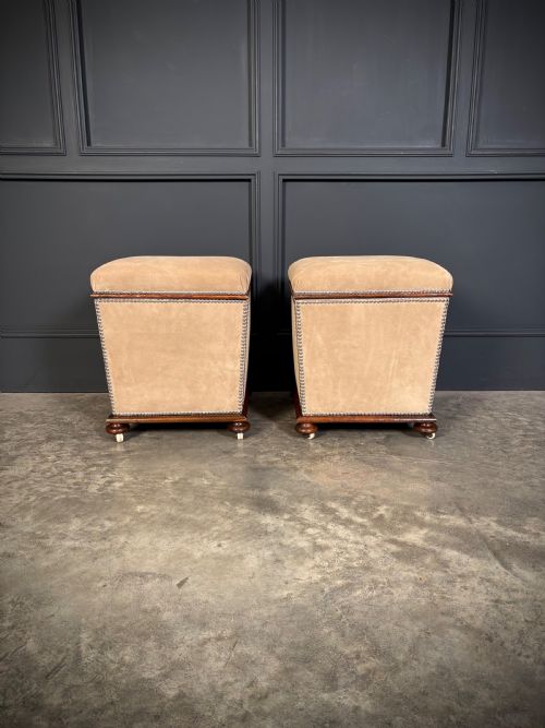 PAIR OF REGENCY OTTOMAN STOOLS - ADDITIONAL PHOTO 1
