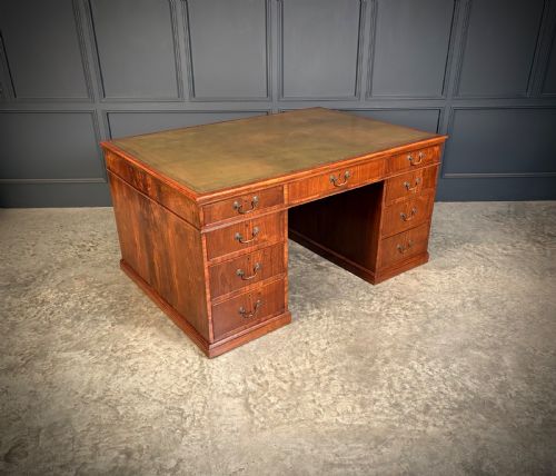 LARGE VICTORIAN WALNUT PARTNERS DESK - ADDITIONAL PHOTO 11