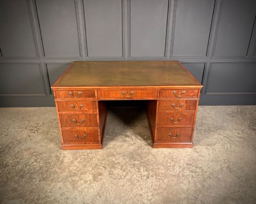 LARGE VICTORIAN WALNUT PARTNERS DESK - ADDITIONAL PHOTO 2