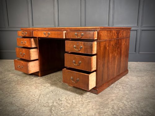 LARGE VICTORIAN WALNUT PARTNERS DESK - ADDITIONAL PHOTO 6
