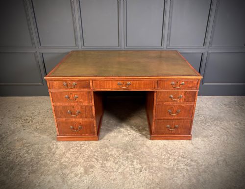 LARGE VICTORIAN WALNUT PARTNERS DESK