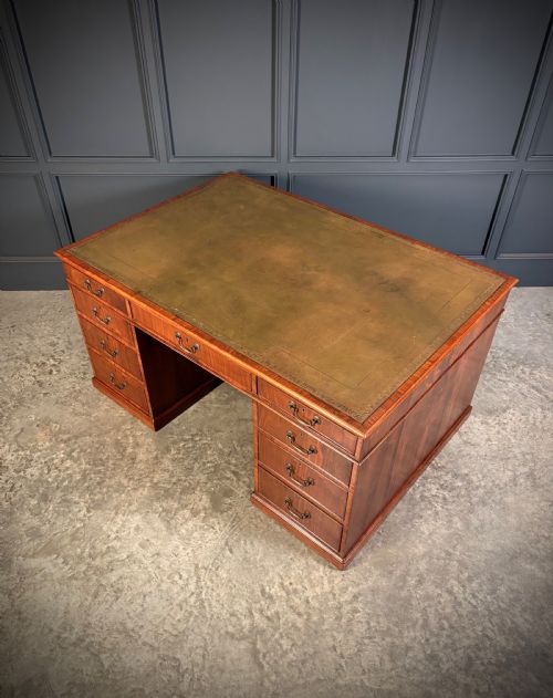LARGE VICTORIAN WALNUT PARTNERS DESK - ADDITIONAL PHOTO 17