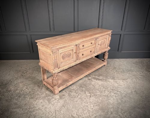 CARVED BLEACHED OAK SIDEBOARD - ADDITIONAL PHOTO 1