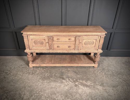 CARVED BLEACHED OAK SIDEBOARD - ADDITIONAL PHOTO 4