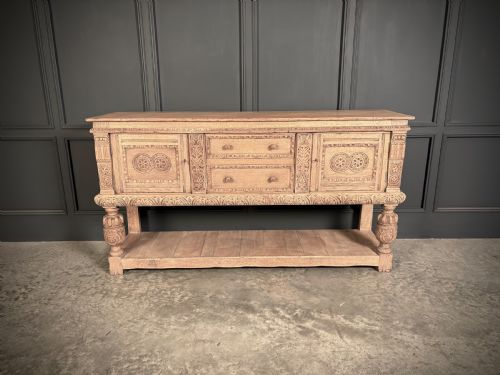 CARVED BLEACHED OAK SIDEBOARD - ADDITIONAL PHOTO 5