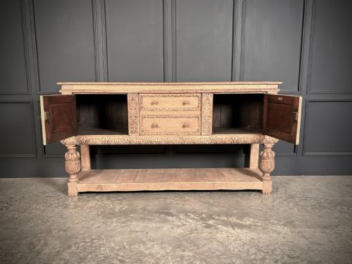 CARVED BLEACHED OAK SIDEBOARD - ADDITIONAL PHOTO 8
