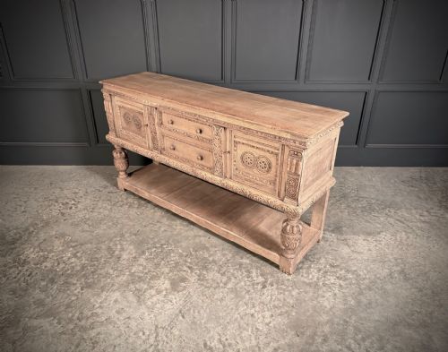 CARVED BLEACHED OAK SIDEBOARD - ADDITIONAL PHOTO 9