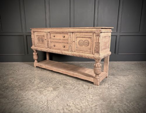 CARVED BLEACHED OAK SIDEBOARD - ADDITIONAL PHOTO 10