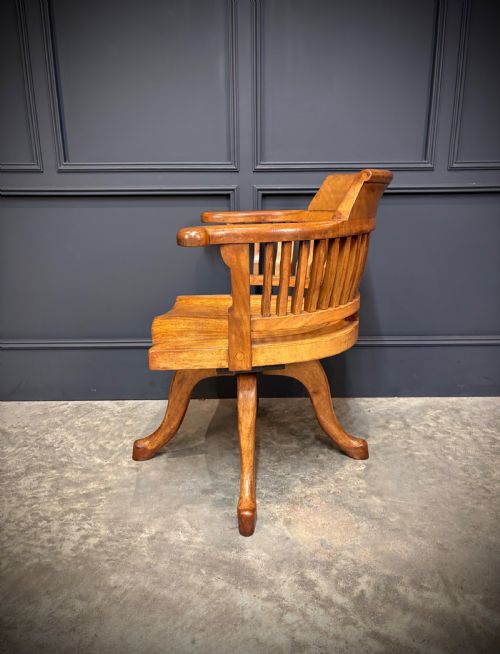 LIGHT MAHOGANY SWIVEL DESK CHAIR - ADDITIONAL PHOTO 6