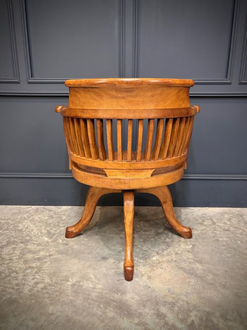 LIGHT MAHOGANY SWIVEL DESK CHAIR - ADDITIONAL PHOTO 7