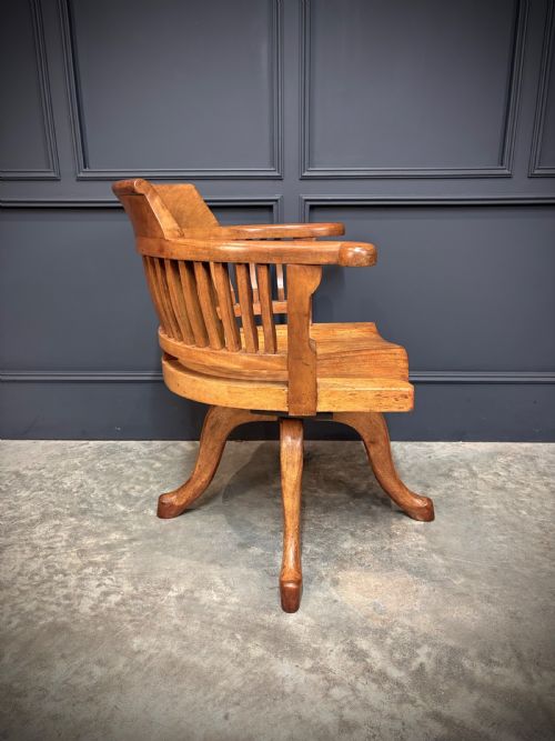 LIGHT MAHOGANY SWIVEL DESK CHAIR - ADDITIONAL PHOTO 8