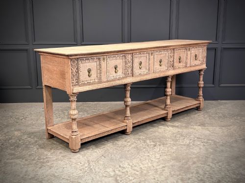 BLEACHED CARVED OAK POTBOARD DRESSER - ADDITIONAL PHOTO 8